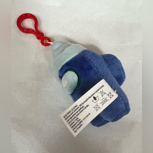 Toikido Among Us Stuffed Plush Hanger Bag Clip Keychain Blue 4 inch hang Toy - Picture 3 of 5